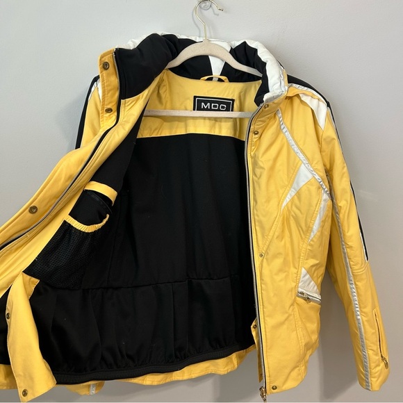 MDC Dora Pfister Yellow Black Ski Jacket Weather-Resistant Women’s Size US 12 - Picture 6 of 9